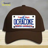 Ocracoke North Carolina Novelty License Plate Hat Cotton / Dark Brown