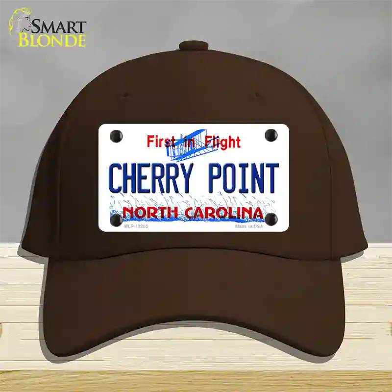 North Carolina Cherry Point Novelty License Plate Hat Cotton / Dark Brown