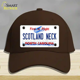 North Carolina Scotland Neck Novelty License Plate Hat Cotton / Dark Brown