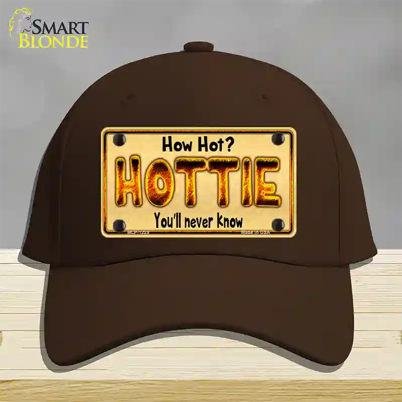 Hottie Know Novelty License Plate Hat Cotton / Dark Brown