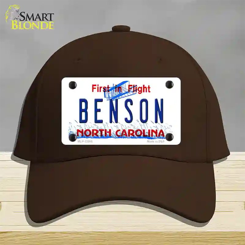 North Carolina Benson Novelty License Plate Hat Cotton / Dark Brown