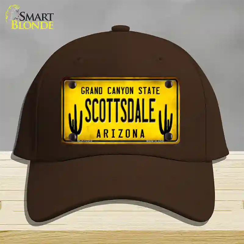 Arizona Scottsdale Novelty License Plate Hat Cotton / Dark Brown