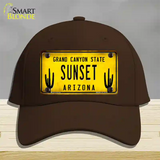 Arizona Sunset Novelty License Plate Hat Cotton / Dark Brown