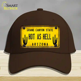 Arizona Hot as Hell Novelty License Plate Hat Cotton / Dark Brown