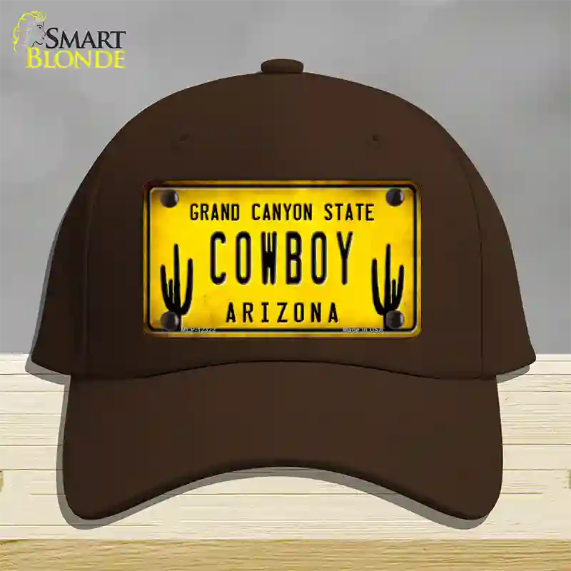 Arizona Cowboy Novelty License Plate Hat Cotton / Dark Brown