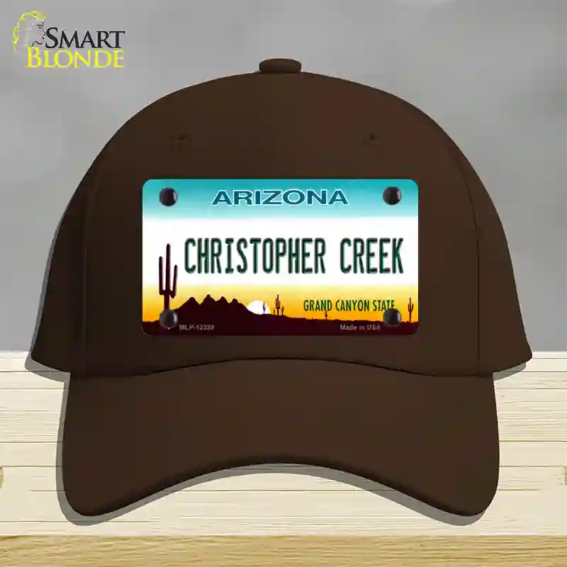 Christopher Creek Arizona Novelty License Plate Hat Cotton / Dark Brown