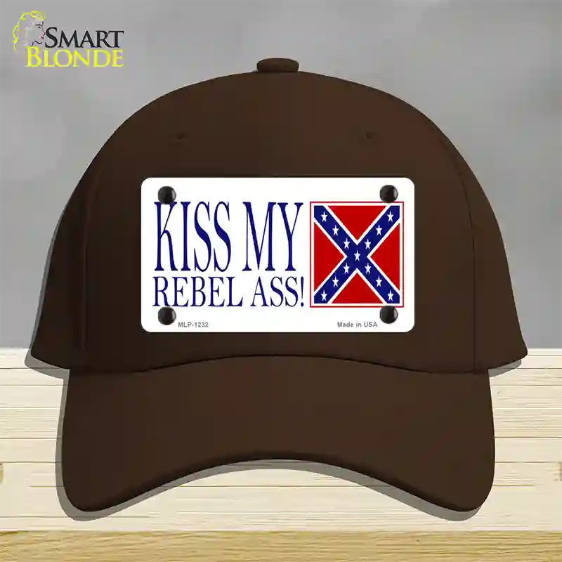 Kiss My Rebel Ass Novelty License Plate Hat Cotton / Dark Brown