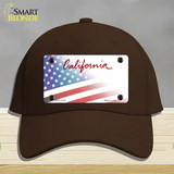 California Plate American Flag Novelty License Plate Hat Cotton / Dark Brown