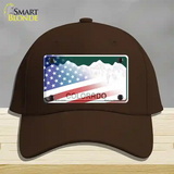 Colorado with American Flag Novelty License Plate Hat Cotton / Dark Brown