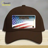 Montana with American Flag Novelty License Plate Hat Cotton / Dark Brown