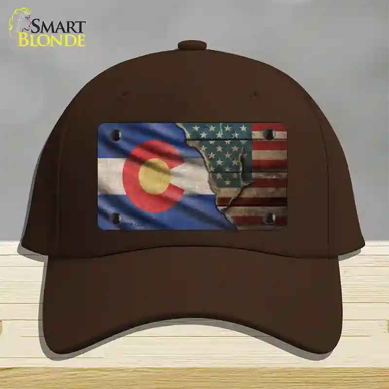 Colorado/American Flag Novelty License Plate Hat Cotton / Dark Brown