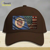 Minnesota/American Flag Novelty License Plate Hat Cotton / Dark Brown