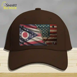 Ohio/American Flag Novelty License Plate Hat Cotton / Dark Brown