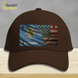 Oklahoma/American Flag Novelty License Plate Hat Cotton / Dark Brown