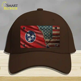 Tennessee/American Flag Novelty License Plate Hat Cotton / Dark Brown