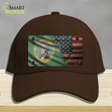 Washington/American Flag Novelty License Plate Hat Cotton / Dark Brown