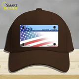 Illinois Lincoln with American Flag Novelty License Plate Hat Cotton / Dark Brown