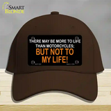 More To Life Than Motorcycles Novelty License Plate Hat Cotton / Dark Brown