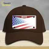 Ohio State American Flag Novelty License Plate Hat Cotton / Dark Brown