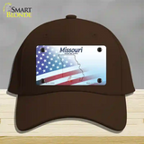 Missouri Show Me with American Flag Novelty License Plate Hat Cotton / Dark Brown