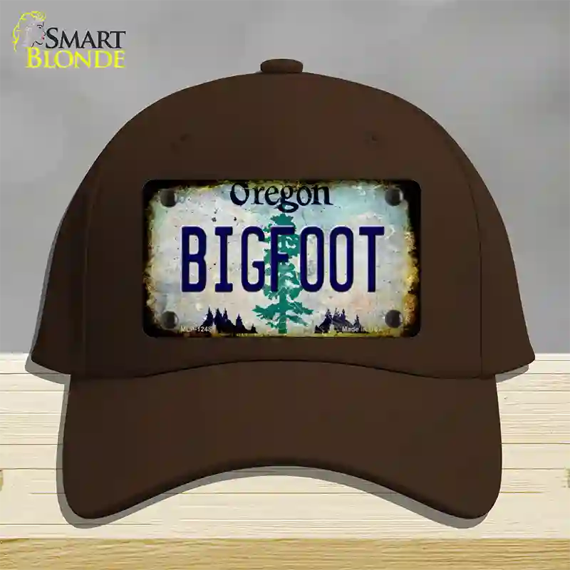 Bigfoot Oregon Novelty License Plate Hat Cotton / Dark Brown