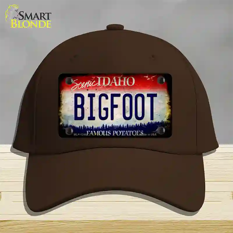 Bigfoot Idaho Novelty License Plate Hat Cotton / Dark Brown