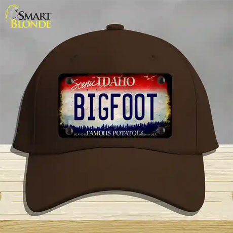 Bigfoot Idaho Novelty License Plate Hat Cotton / Dark Brown