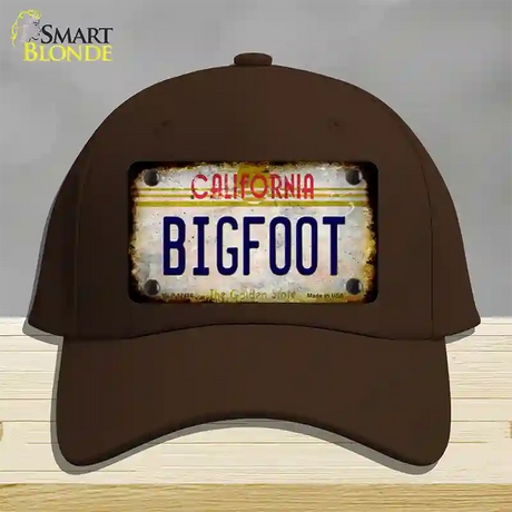 Bigfoot California Novelty License Plate Hat Cotton / Dark Brown