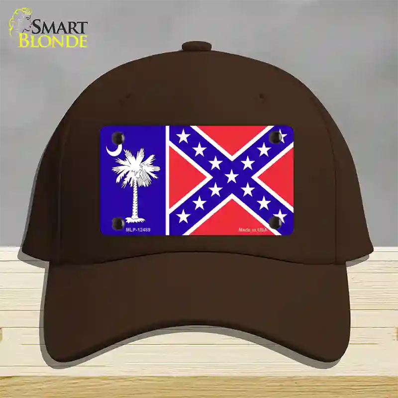 South Carolina Confederate Flag Novelty License Plate Hat Cotton / Dark Brown