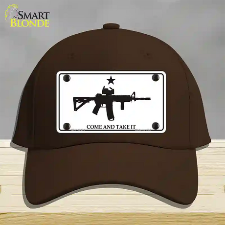 Come and Take It Novelty License Plate Hat Cotton / Dark Brown