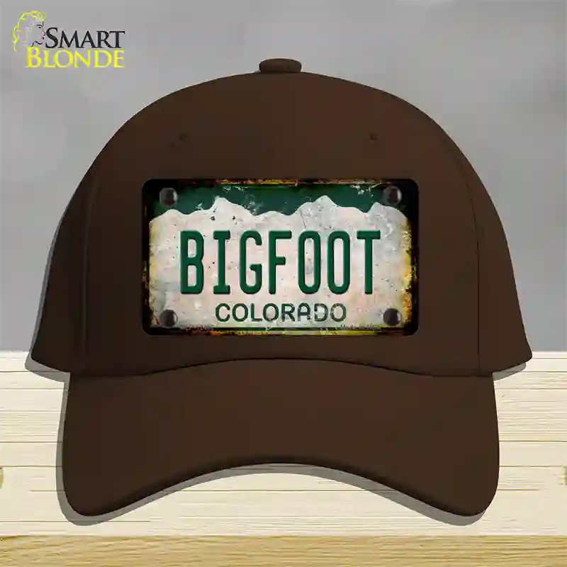 Bigfoot Colorado Rusty Novelty License Plate Hat Cotton / Dark Brown