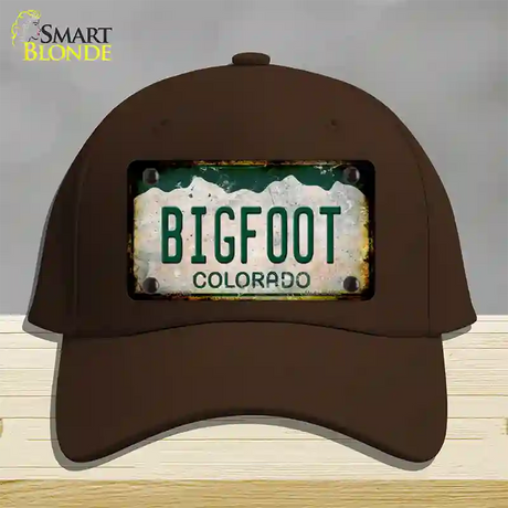 Bigfoot Colorado Rusty Novelty License Plate Hat Cotton / Dark Brown