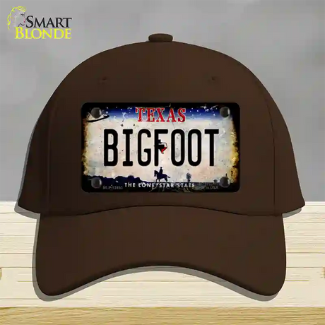 Bigfoot Texas Novelty License Plate Hat Cotton / Dark Brown