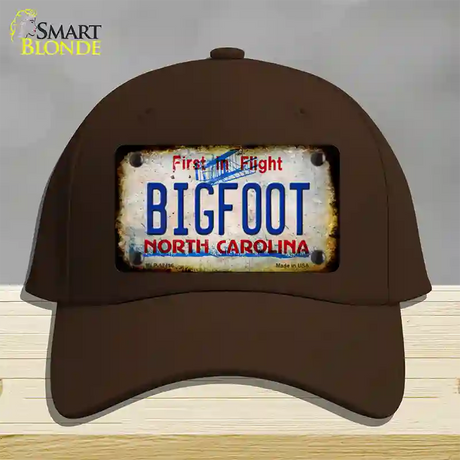 Bigfoot North Carolina Novelty License Plate Hat Tag Cotton / Dark Brown