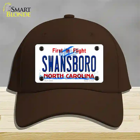 Swansboro North Carolina Novelty License Plate Hat Cotton / Dark Brown