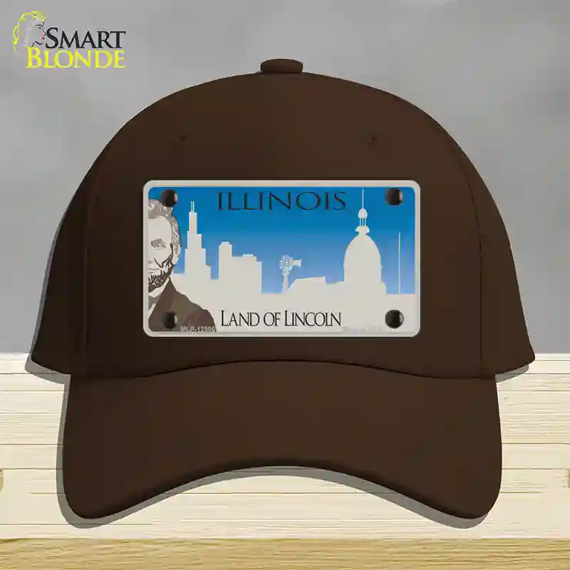 Illinois Blank Novelty License Plate Hat Cotton / Dark Brown