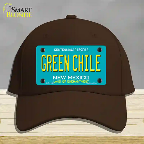 Green Chile New Mexico Green Novelty License Plate Hat Cotton / Dark Brown