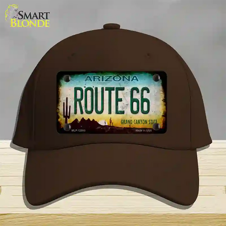 Route 66 Arizona Rusty Novelty License Plate Hat Cotton / Dark Brown