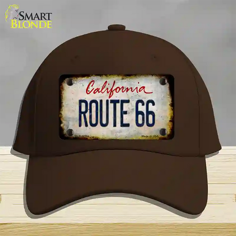 Route 66 California Rusty Novelty License Plate Hat Cotton / Dark Brown