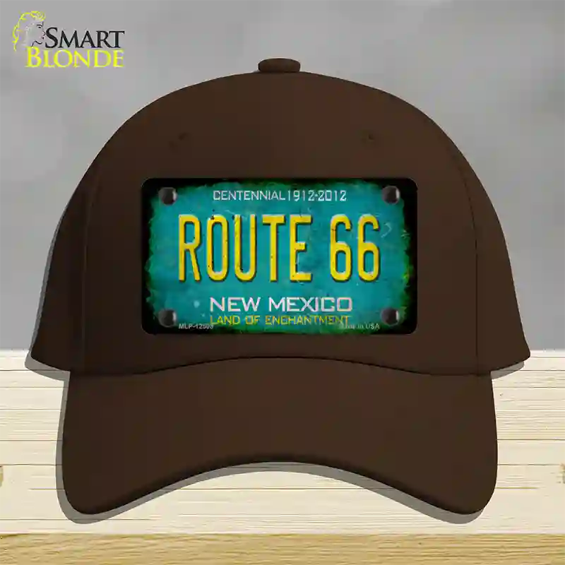 Route 66 New Mexico Rusty Novelty License Plate Hat Cotton / Dark Brown