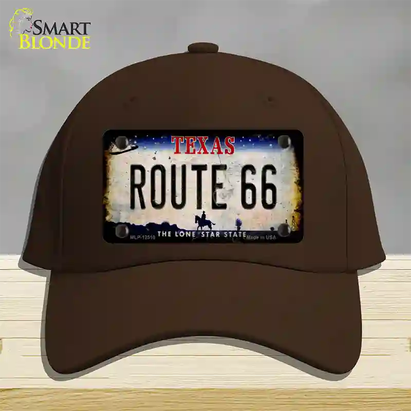 Route 66 Texas Rusty Novelty License Plate Hat Cotton / Dark Brown