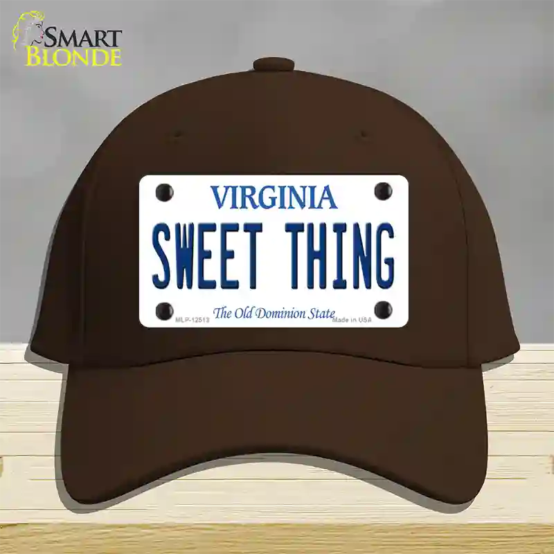 Sweet Thing Virginia Novelty License Plate Hat Cotton / Dark Brown