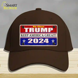 Re-Elect Trump 2024 Novelty License Plate Hat Cotton / Dark Brown