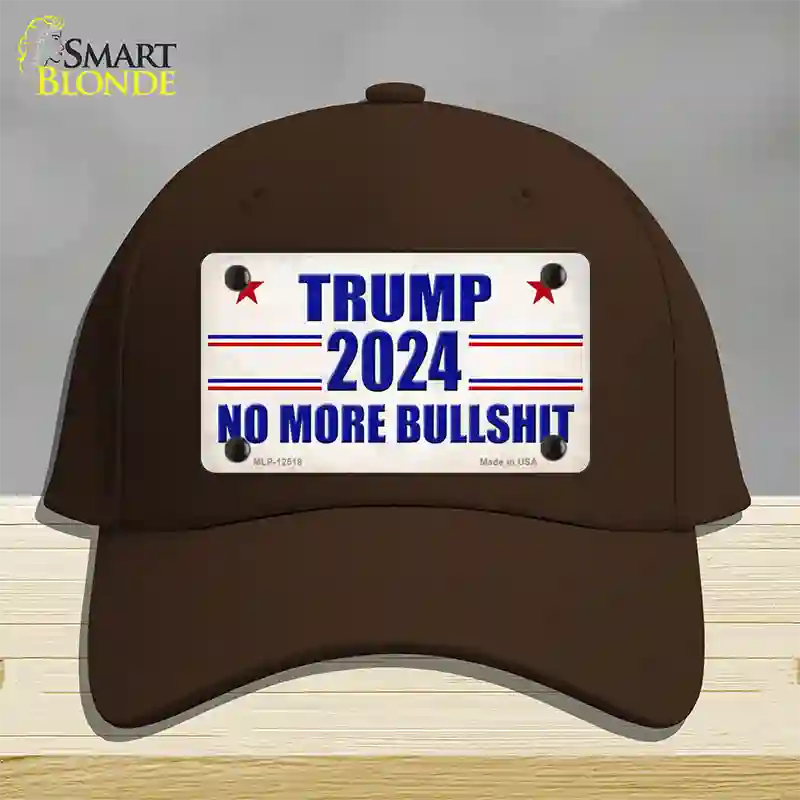 Trump 2024 No More Bullshit Novelty License Plate Hat Cotton / Dark Brown