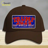 Trump 2024 Keep America Great Novelty License Plate Hat Cotton / Dark Brown