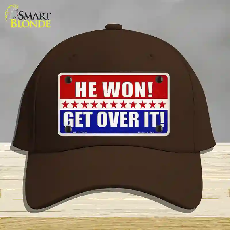 Trump Won Get Over It Novelty License Plate Hat Cotton / Dark Brown