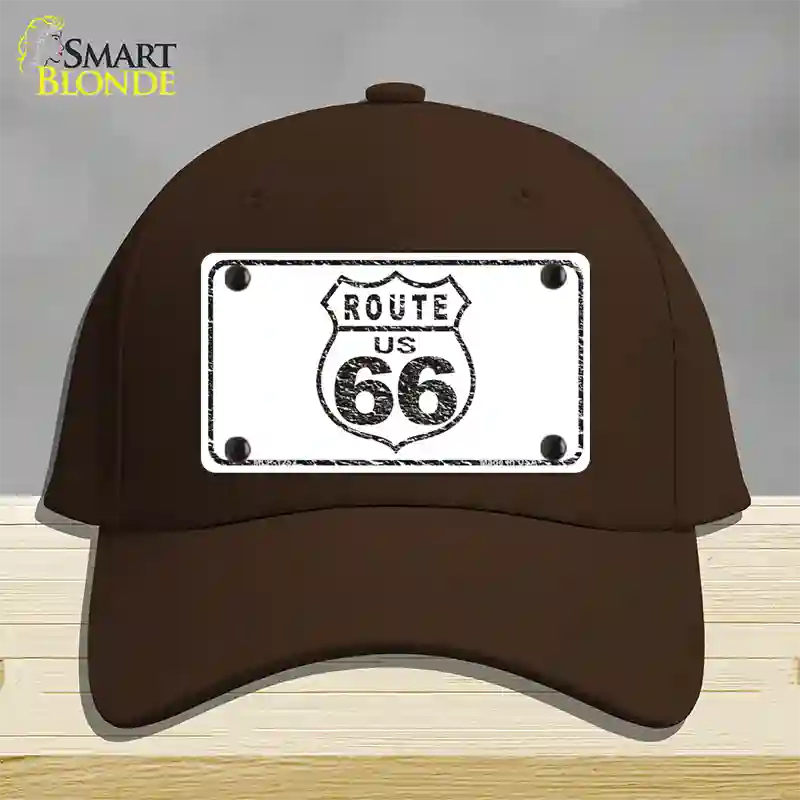 Route 66 Distressed Novelty License Plate Hat Cotton / Dark Brown