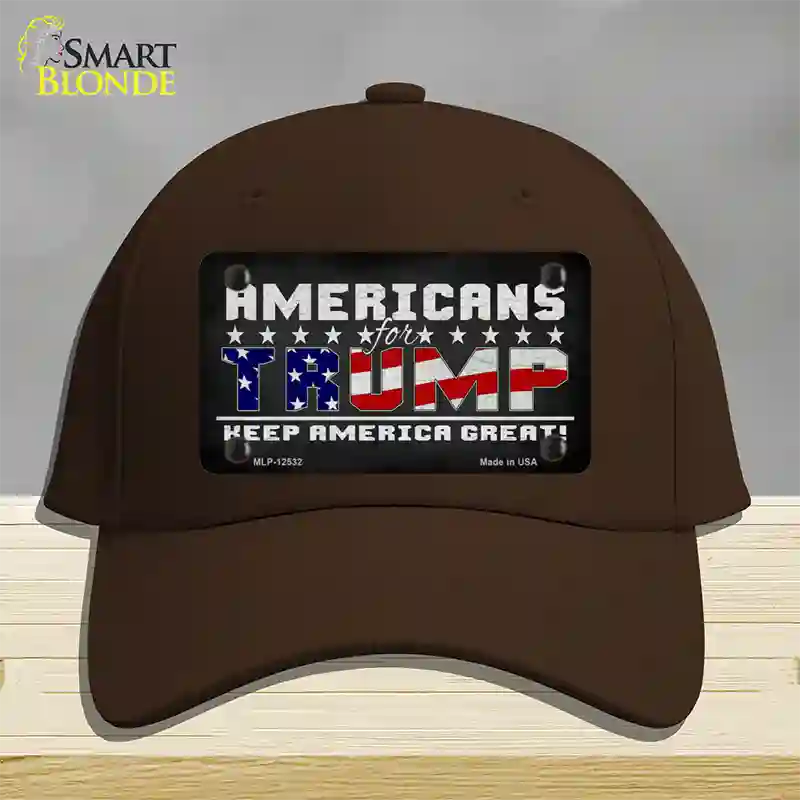 Americans For Trump Novelty License Plate Hat Cotton / Dark Brown