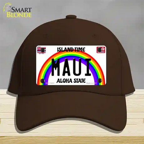 Maui Hawaii Novelty License Plate Hat Cotton / Dark Brown