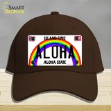 Aloha Hawaii Novelty License Plate Hat Cotton / Dark Brown